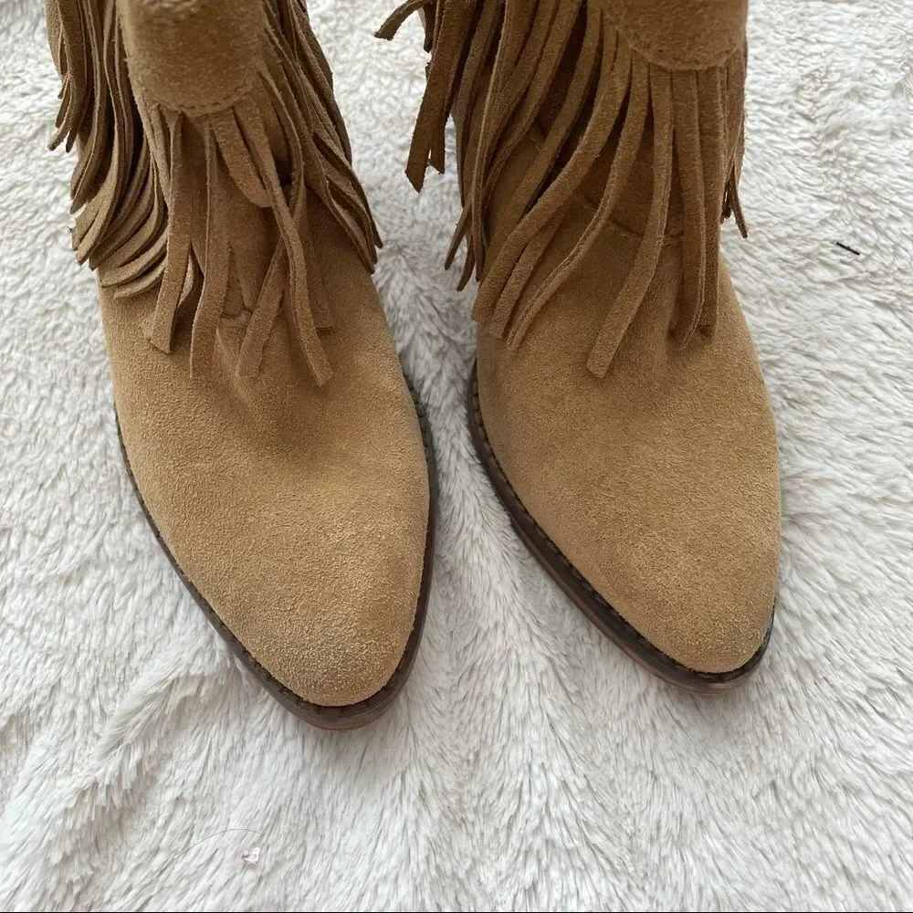 MANGO fringe ankle booties